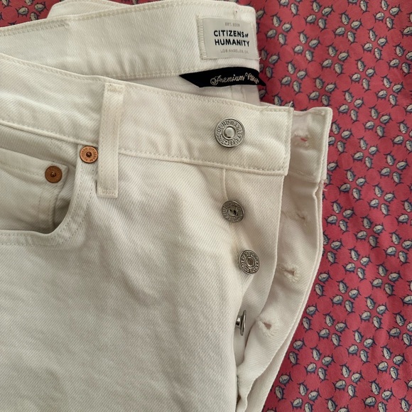 Anthropologie Citizens of Humanity White High Rise Jeans - Picture 3 of 3